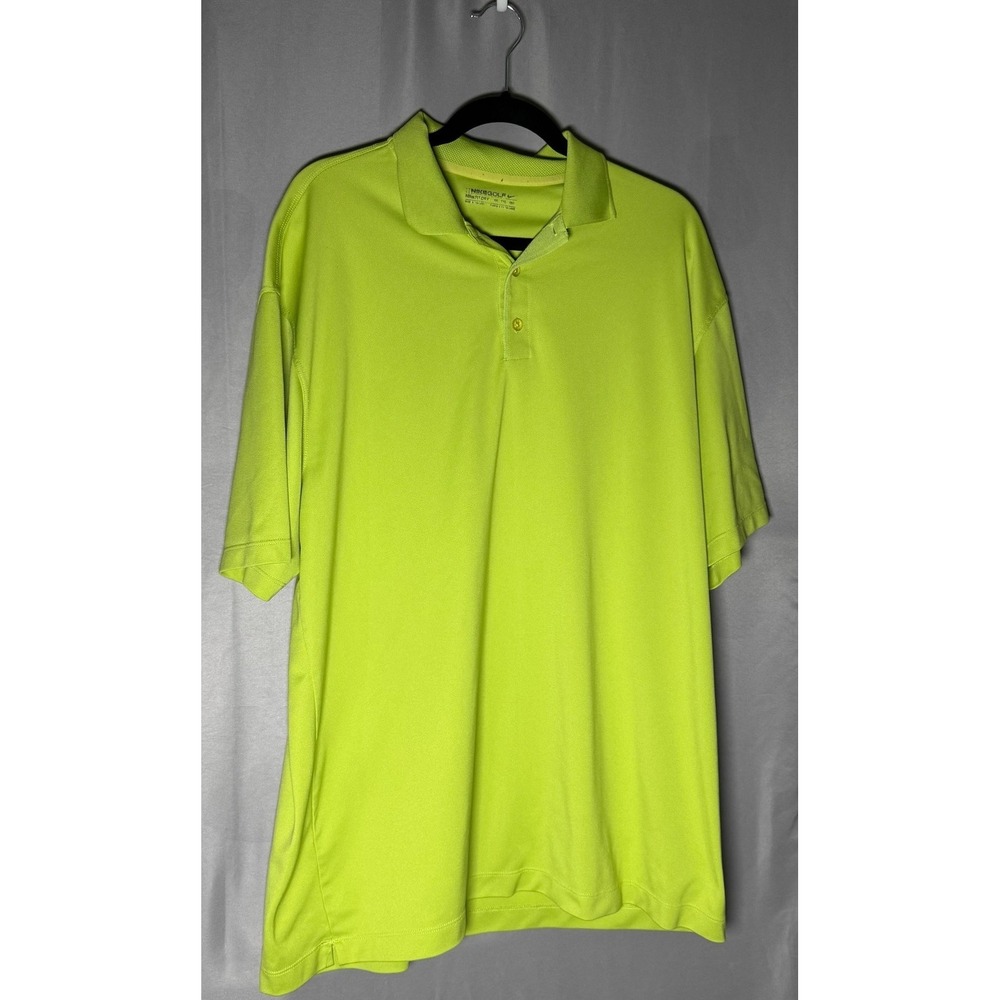 Nike Golf Polo Shirt‎ Mens 2XL Green NikeFIT Dry Performance Knit 128898-375